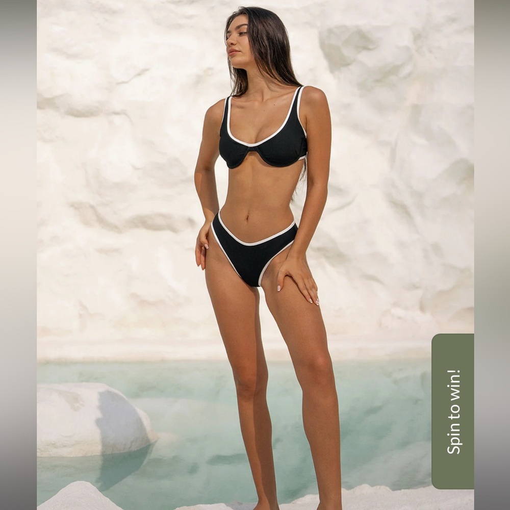 Berlook Contrast Trim Underwire Bikini